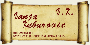 Vanja Kuburović vizit kartica